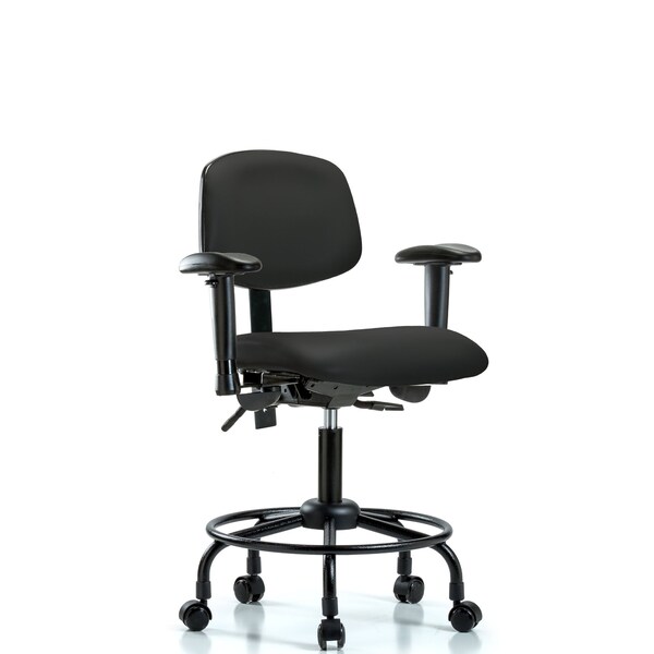 Blue Ridge Ergonomics Desk Chair Desk Chair, Vinyl, Chr Tilt AA Glides, Papr, Adjustable Arms, 21" to 26" Height, Vinyl BR-VDHCH-RT-T1-A1-RC-8540 - main