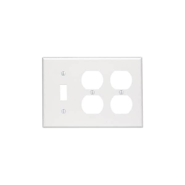 Leviton Combination Wallplate, Standard Size, Gang 3, White 88047 - main