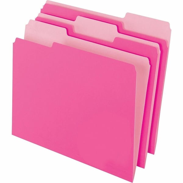 Tops Business Forms Pendaflex, COLORED FILE FOLDERS, 1/3-CUT TABS, LETTER SIZE, PINK/LIGHT PINK, 100PK 15213PIN - main