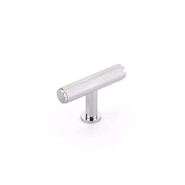 Schaub 2in Center to Center Pub House Knurled T Cabinet Knob Polished Chrome Finish 5001-26 - main