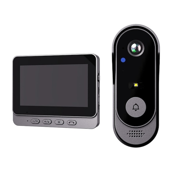Wrightmaster Wired Plug-in Doorbell Camera with Chime, Night Vision, Audio Recording, IP66, Black ZR-X8 - main