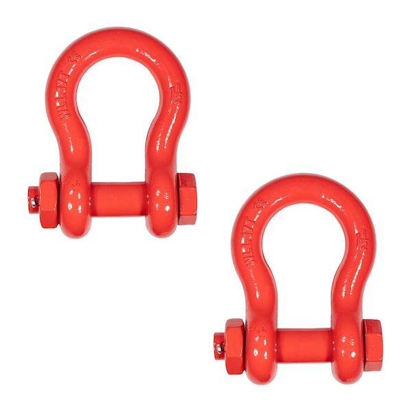Mytee Products 1-1/2 inAnchor Shackle Forged Carbon Steel w/Safety Screw Pin 34,000lbs WLL, 2PK SHACKLE-ANCHOR-BT-112x2 - main