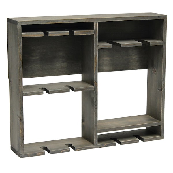 Homeroots 4" Gray Wood Entertainment Organizer 661176 - main