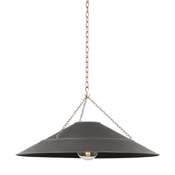 Troy Lighting Lauren Liess X Arcane 1 Light Pendant 33.75 In. Patina Brass F1234-PBR/GRA - main