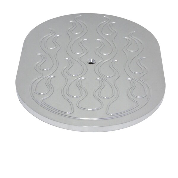 Hands On Aluminum 12 in. Oval Air Cleaner Top Flamed - Polished HA1531985 - main