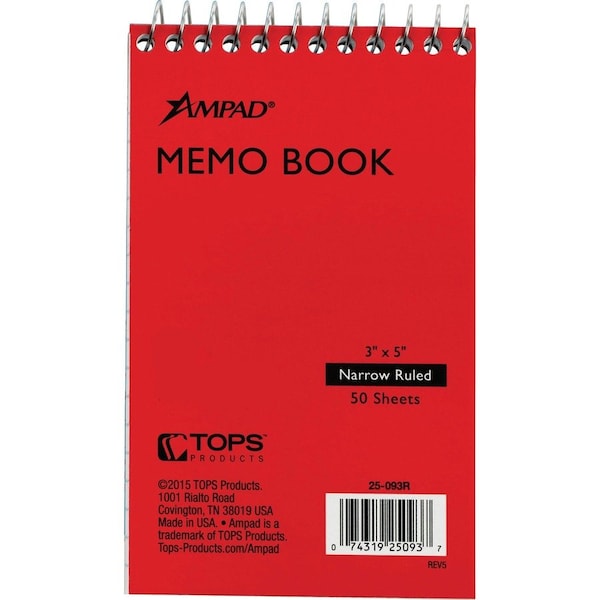 Ampad Topbound Memo Book, White TOP25093 - main