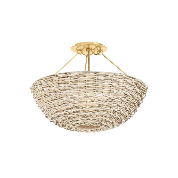 Troy Lighting Campo 1 Light Semi Flush, Vintage Gold Leaf, 18.25 In x 13.5 In C3318-VGL - main