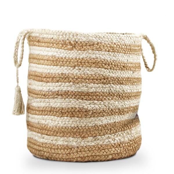 Homeroots 17" Tan Jute Basket 704903 - main
