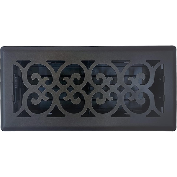Sierra Grates 4 in. H X 10 in. W Powder Coat Steel, Textured Black Floor Register VIC410-BLK - main
