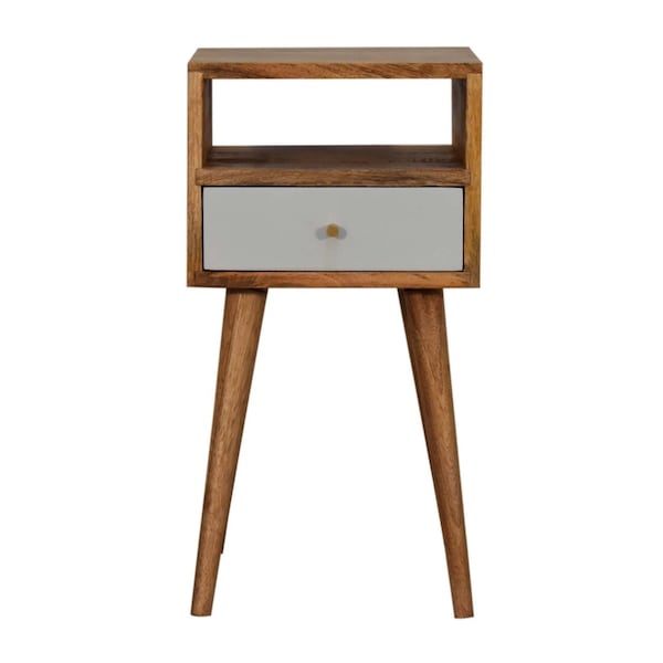 Homeroots 22" Brown Solid Wood Square One Drawer Nightstand 651893 - main