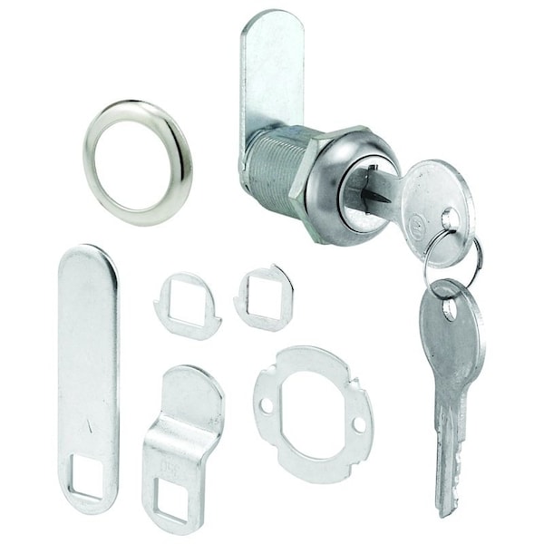 Prime-Line Defender Security Lock, Cam, Keyed Lock, Y13 Yale Keyway, Stainless Steel, Chrome U 9943KA - main