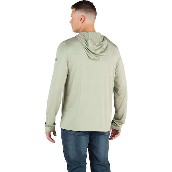 Berne Mens 2XL Heathered Seagrass Long Sleeve Hooded UPF Sun Shirt SH13HSEAR520 - main