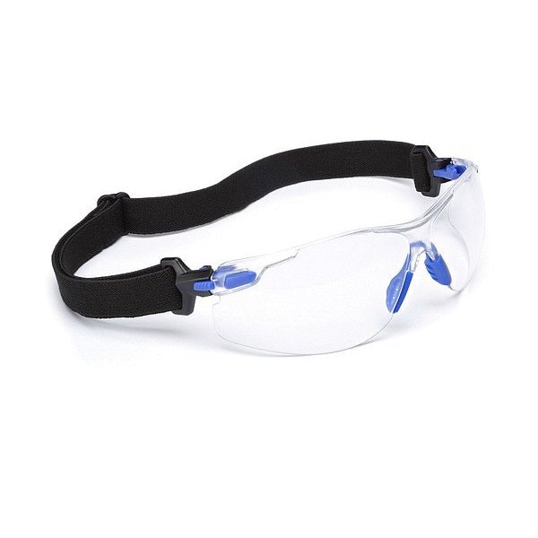 3M Safety Glasses Kit W/ Elastic Strap, Foam Gasket, Solus 1000, Anti-Fog, Black/Blue, Clear S1101SGAF-KT - main