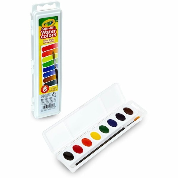 Crayola Education WaterColors, Oval Pans, 8 Colors 530080 - main