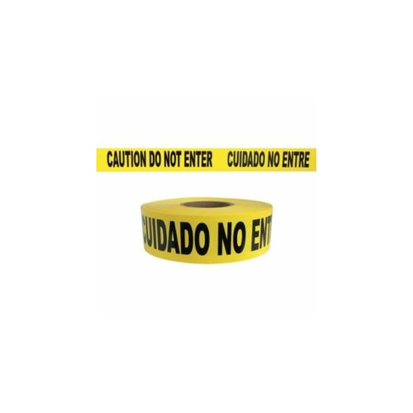 Presco Barricade Tape, 3 in x 1000 ft, 2 mil, Yellow, CAUTION DO NOT ENTER, 8PK 764-SB3102Y9 - main