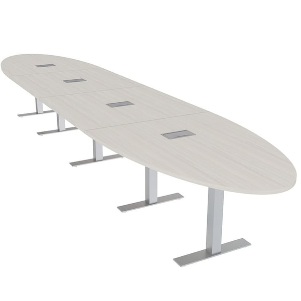 Skutchi Designs 20ft Oval Conference Table With Power | Harmony Series | 18 Person Meeting Room Table HAR-OVL-48X240-T-K458-ESIL - main