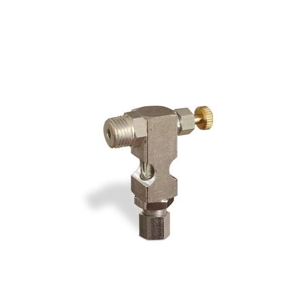 Oil-Rite Inverted Angle Sight Feed Valves w/1/4in. Inlet, Vnted - Handwheel, 1/4in. Male NPT, 1/4in. OD Tube B1628-345B1HW - main