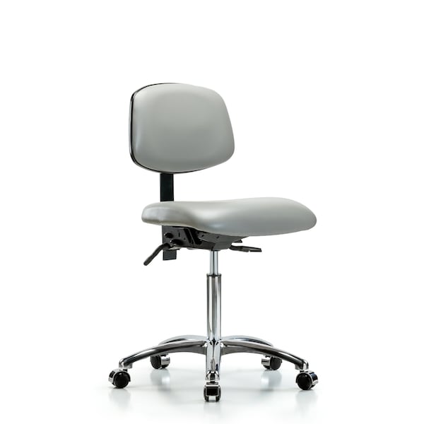 Blue Ridge Ergonomics Chair, Vin, Med Bench, Chr Tilt Casters, Dov, No Arms, 22" to 29" Height, Dove BR-VMBCH-CR-T1-A0-NF-CC-8567 - main