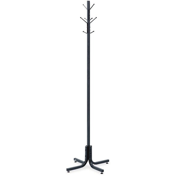 Safco Coat Rack, Steel, Black, 70" 4163BL - main