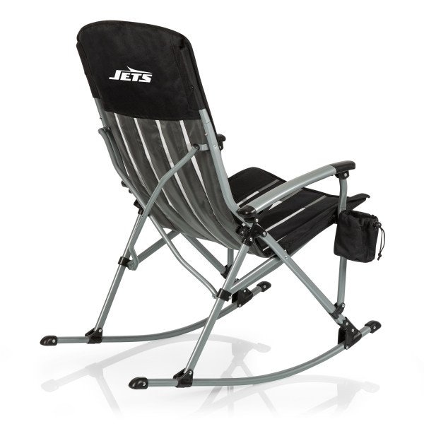 Picnic Time Family Of Brands New York Jets - Outdoor Rocking Camp Chair, (Black) 805-01-175-224-2 - main