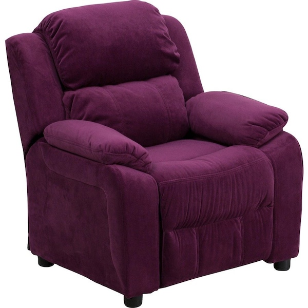 Flash Furniture Kids Recliner, 26" to 39" x 28", Upholstery Color: Purple BT-7985-KID-MIC-PUR-GG - main