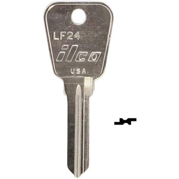 Ilco Nickel / Brass Lowe & Fletcher Key Blank LF24, 10PK IAA01055002 - main
