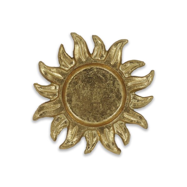 Homeroots 7in Gold Sunburst Cast Iron Handmade Vanity Tray 483183 - main
