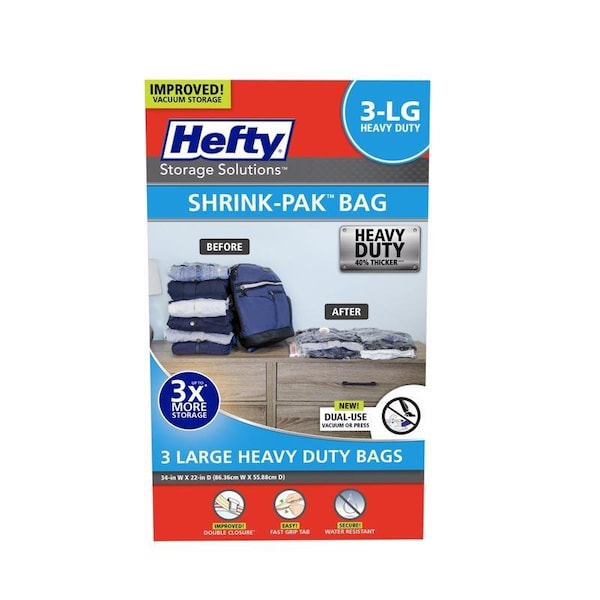 Hefty Shrink-Pak Clear Vaccum Storage Bag, 3PK HFT-7046463-2 - main