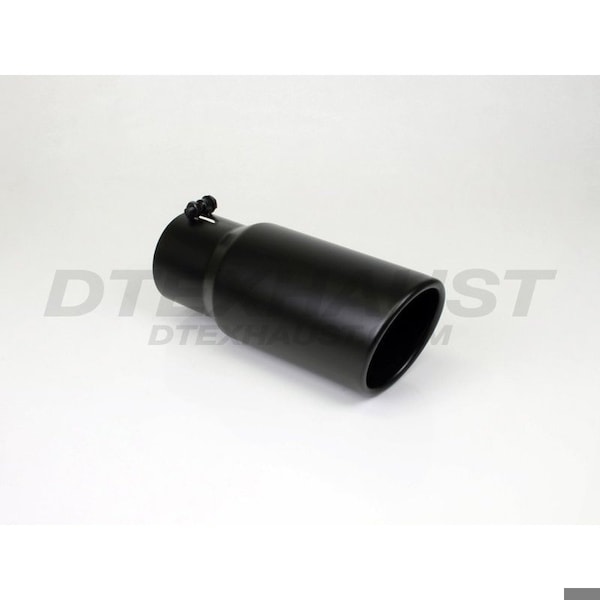 Different Trends BLACK POWDER COATED 5IN ROLLED SLANT 12IN BOLT ON BLK EXHAUST TIP 4.00IN ID / 5. BQ9-405012RBK - main