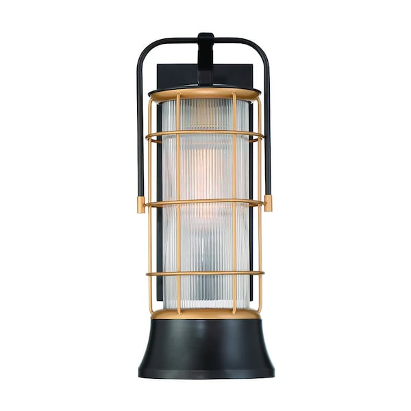 Eurofase Rivamar Traditional Incadescent Outdoor Lantern, 1-Light, Cylinder, Dimmable, Bronze/Gold/Glass 44264-017 - main