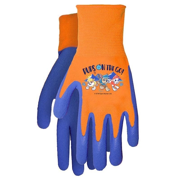 Midwest Quality Gloves Warner Bros Unisex Outdoor Garden Grip Gloves Blue/Orange Youth 6 pk PW100T - main