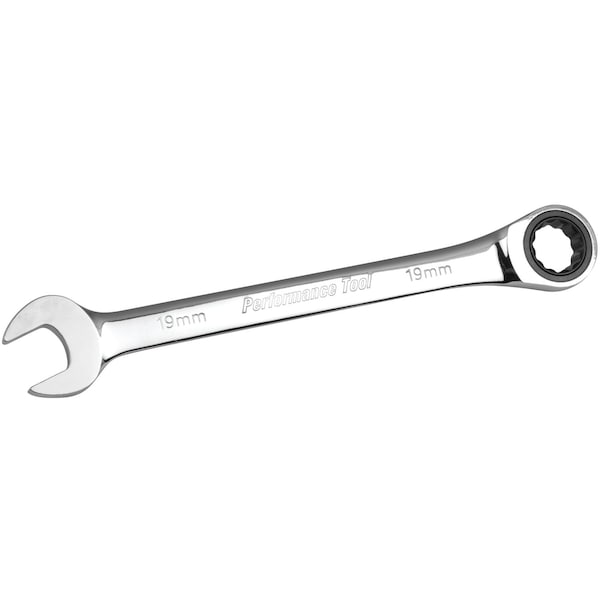 Performance Tool 19mm Ratcheting Wrench, Chrome Vanadium, 100 Tooth W30359 - main