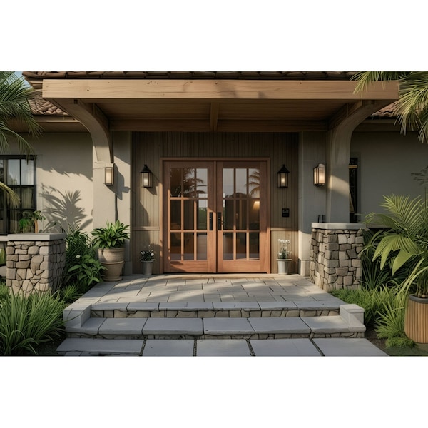 Doornmore G109, 74.5" x 82" ( 2x36" Door) Left Hand, Mahogany SDL 9 Lite Exterior Door G109-SW-3680_2_LI - main