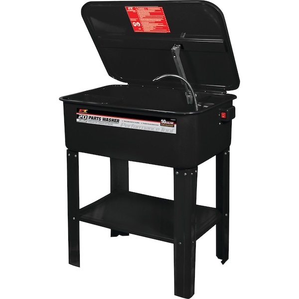 Performance Tool 20 gal. Parts Washer, Cleaning Station, High Flow Pump, Safety Lid W54029 - main