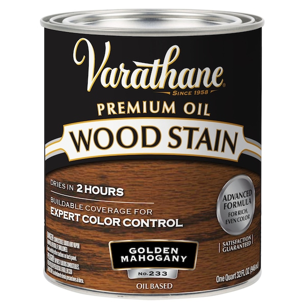 Varathane Premium Wood Stain, Oil Based, Golden Mahogany, 1 Quart 211718H - main