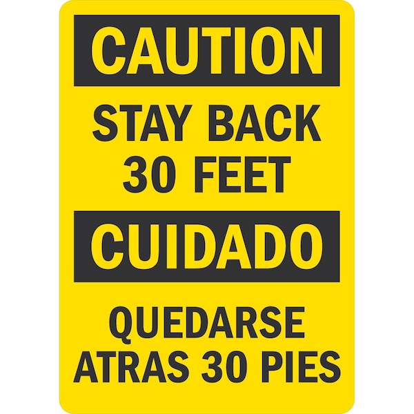 Lyle Stay Back 30 Feet / Quedarse Atras 30 Pies, 10x14, Non-Reflective, Yellow G-1133-NA_10x14 - main