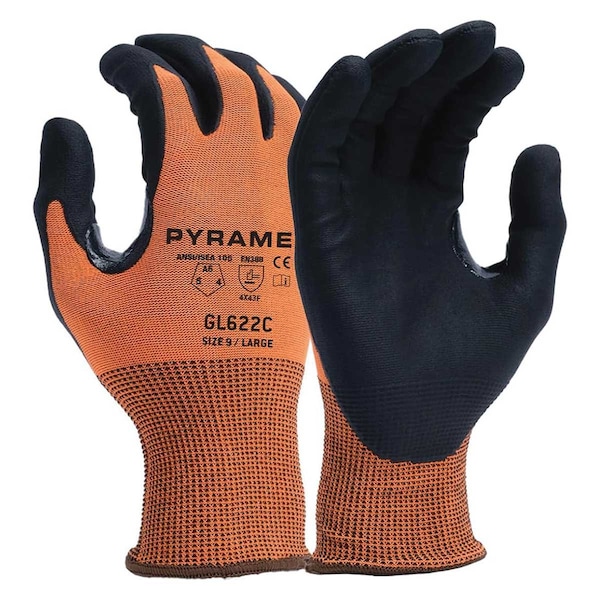 Pyramex Cut-Resistant Coated Gloves, Cut Level A6 , Micro-Foam Nitrile , S 1 PR GL622CS - main