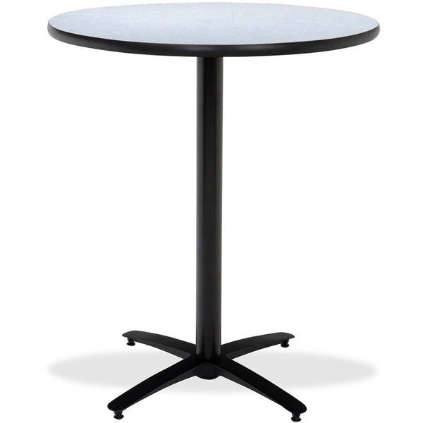 Kfi Round KFI 42in Grey Nebula Breakroom Table with Arched X Base, Commercial Grade, Made in the USA T42RD-B2125-38-GYN - main