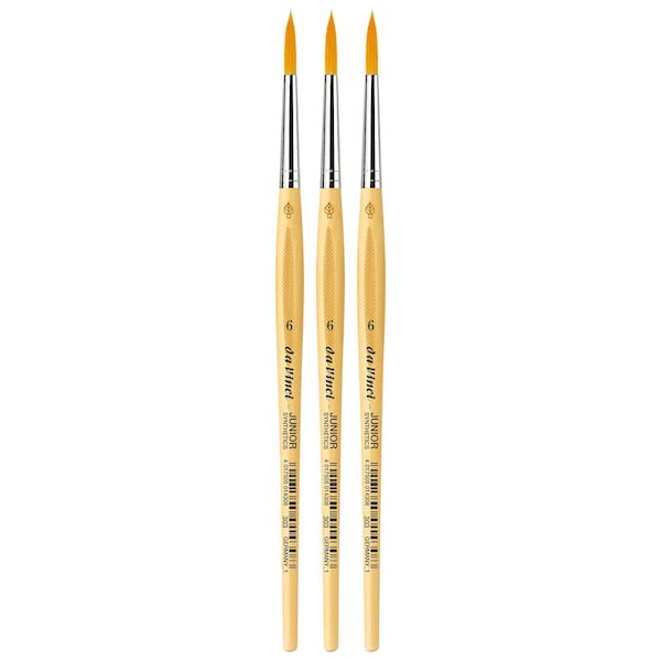 Da Vinci JUNIOR Synthetics Student Brush, Synthetic, Tempera, Round, Series 303, Size 6, 3PK VA-303_6 - main