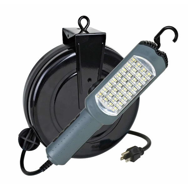 Alert Reel Mfg ProReel Professional Grade Retractable Cord Reel w/LED Task Light, 10 Amp, 30' 16/3 SJTW, 800 Lumen 5030AS - main