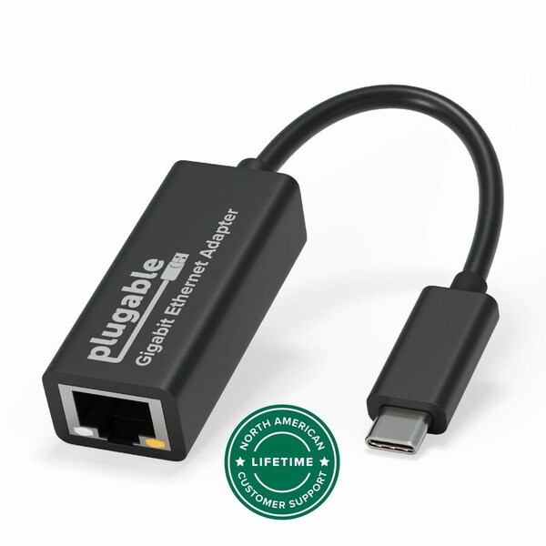 Plugable Technologies PLUGABLE USB C ETHERNET ADAPTER, FAST AND RELIABLE GIGABIT CONNECTION, COMPATIBL USBC-E1000 - main