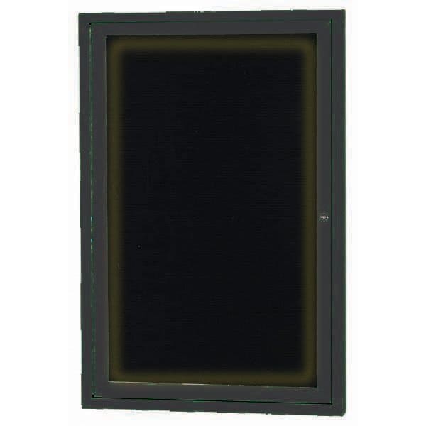 Aarco Illuminated Outdoor Enclosed Directory w/ Al Frame, Powder Coated Black, 24''Hx18''W OADC2418IBK - main