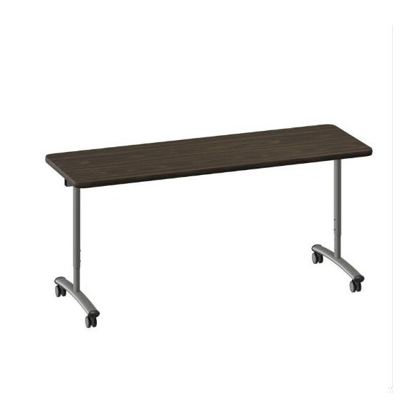 Correll Rectangle Premium Sit To Stand HPL Flip Top Table, 72 in W, 28 in to 38 in H, Particleboard Top FTS3072-01-14-01 - main