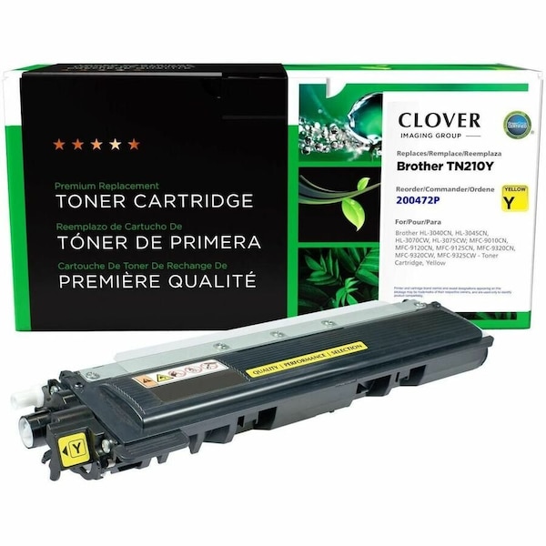Cig Clover Imaging Remanufactured Yellow Toner Cartridge for Brother TN210 200472P - main