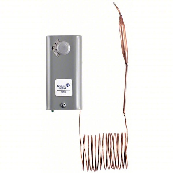 Johnson Controls Line Voltage Mechanical Thermostat, Heat or Cool, -30 to 100F, Screwdriver, 120/277V AC, Adjustable A19ABA-45C - main