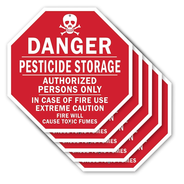 Signmission Danger Pesticide Storage Authorized, 10 inch X 10 inch, Aluminum Metal Signs, 5PK OC-A-5Pack-10-45 - main