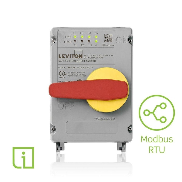 Leviton Disconnect Switch, Nonfusible, 3PST, Three Phase, NEMA 12, 13, 3R, 4, 4X, 6, 6P, Indoor/Outdoor LDS30-AMB - main