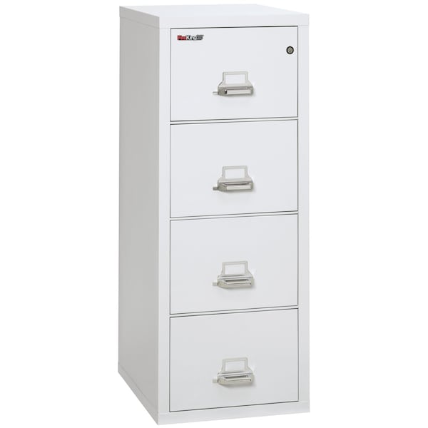 Fireking 4 Drawer, 1 Hr Fire & impact rated, 25" depth Letter Arctic White 4-1825-CAW - main