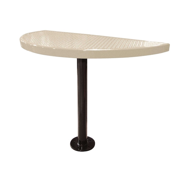 Leisure Craft Perforated Semi-Circle Pedestal Table, Portable, 30"H, Sandstone STAB30-PERF-SANDSTONE - main
