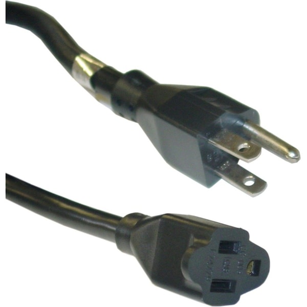 Cable Wholesale Power Extension Cord, Black, SJT, NEMA 5-15P to NEMA 5-15R, 14 AWG, 3 Conductor, 15 Amp, 10 foot 10W2-02110 - main